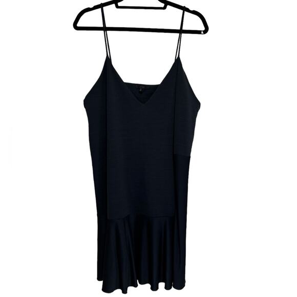 COS Tank Mini Dress Ruffle Hem in Black and Navy - Size L - Picture 1 of 8